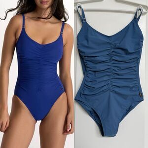 SHAN  Women’s 10 French Blue One-Piece Swimsuit Pool Resort Vacation NWT